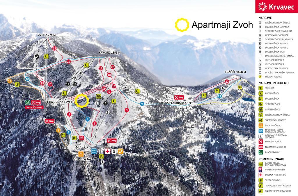 צרקליה נה גורניסקם Apartments Zvoh, Krvavec, Ski-In, Ski-Out מראה חיצוני תמונה